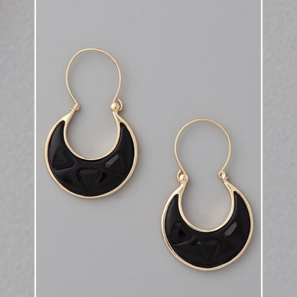 House of Harlow Black Resin Earrings